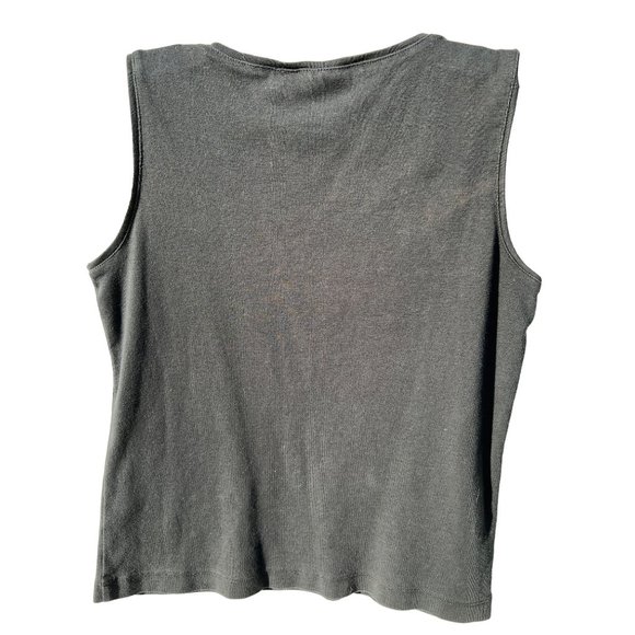 Additions by Chicos women’s tank top size 0/US 4XS black V-neck stretch - Picture 5 of 7